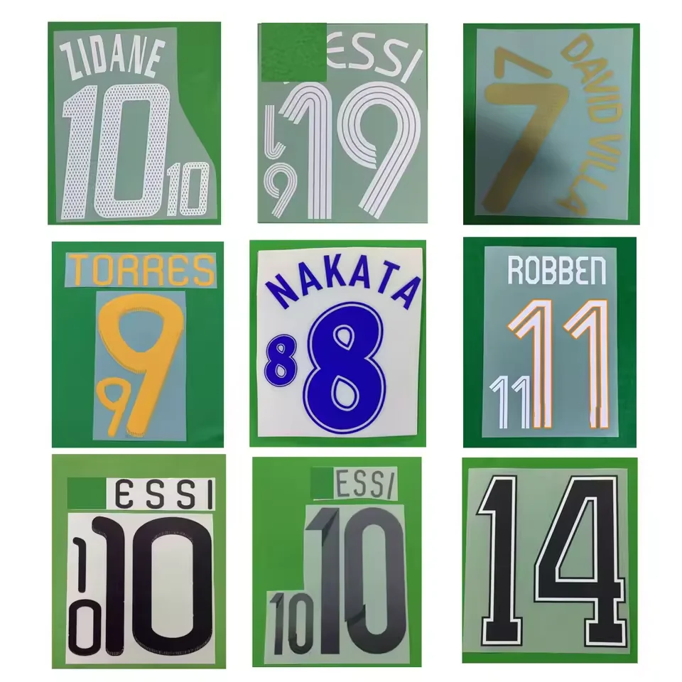 

Retro Nameset Printing National Team Customize Name Number Heat Transfer Soccer Patch Badge