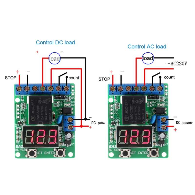 LED Voltmeter Charging Discharge Security Relay Module DC 12V Digital Voltage Control Switch Board Module
