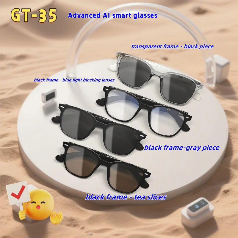 

GT-35 Smart wireless anti-blue light glassesTranslation Sunglasses Voice Remote Control Music Eyewear Waterproof Eyeglasses