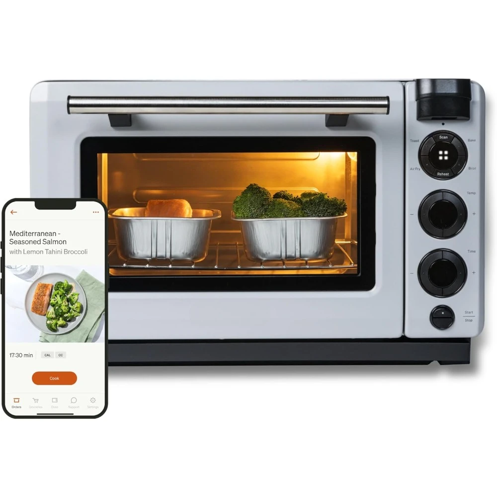 Smart Oven, 5-in-1 Air Fryer Oven Combo - Air Fry, Toast, Bake, Broil, and Reheat - Smartphone Controlled Countertop Convection