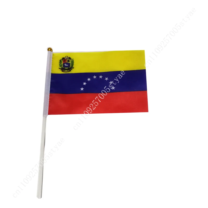 Venezuela Hand Waving Flag Venezuela Small Mini Hand Held Flags 10 Pcs 14x21cm  Sporting Event Support Handheld Flag