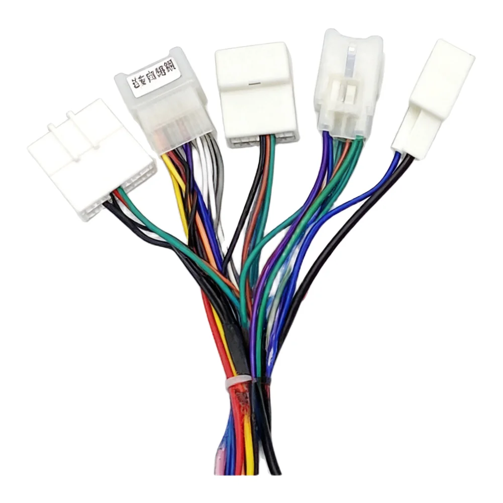 Car Audio Navigation Wiring Adapter Cable with 16 Pin Layout for Toyota Models Starting 2004 ABS Housing 12V Operating Voltage