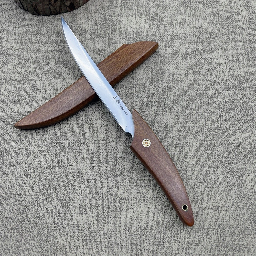 

Мини-карманный нож с лезвием VG10, рукоятью из палисандра, легкий, портативный, для повседневного ношения (EDC), для самообороны, с деревянным чехлом, инструмент для кемпинга и выживания