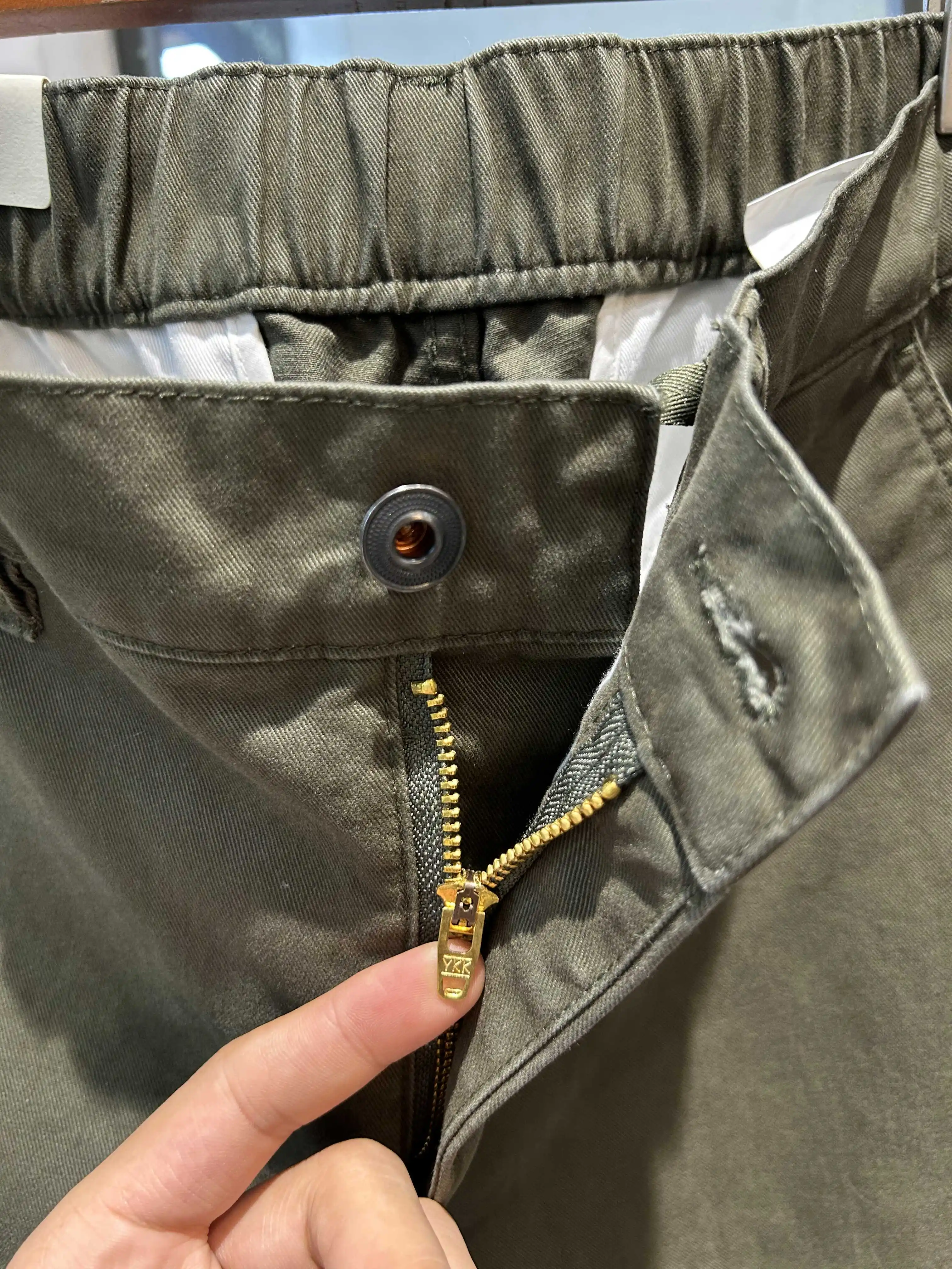 2025 Autunno Inverno 100% cotone lavato pantaloni da lavoro per uomo minimalista elastico in vita affari pantaloni a gamba dritta affusolati