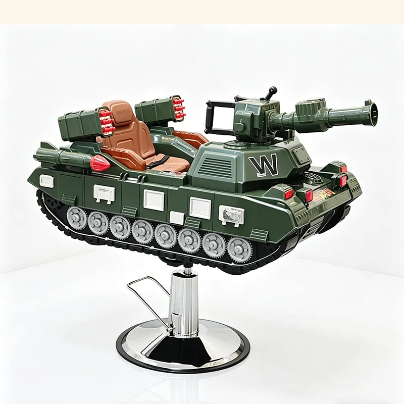 Barbershop Salon Furniture Tank-shaped Children's Hair Chair Modern Rotating Hydraulic Hairdressing Chair With Music