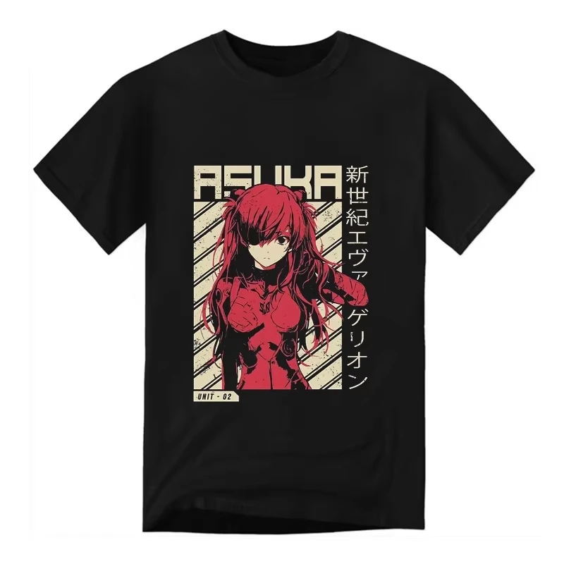 2026 New Neon Genesis Evangelion Rei Ayanami Printed Short Sleeve T-shirt Men's and Women's T-shirt Men's Tops Sports T-shirt