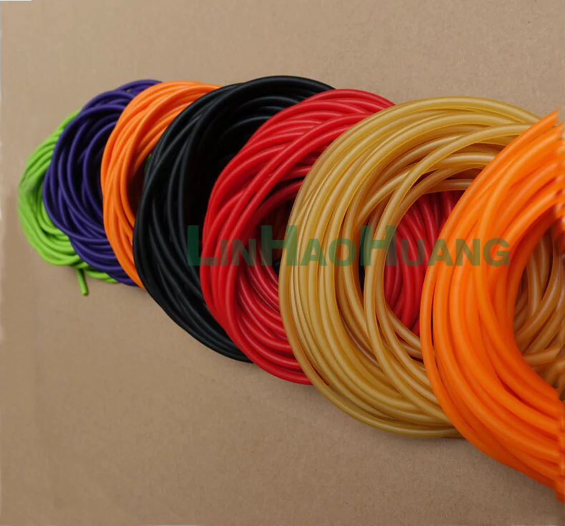 10M /Lot  Size 3060 Orange/Black/Red/Green Natural Rubber Band Latex Tube Pull Rope The Latex Tubes Tourniquet Rope Elastic Rope