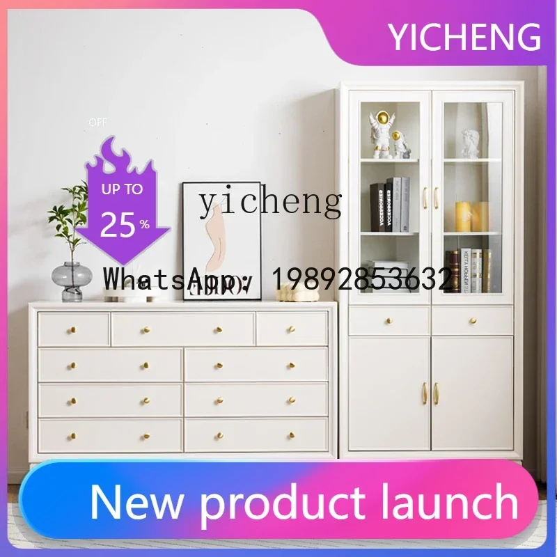 

Книжный шкаф из массива дерева, современный домашний шкаф для хранения с стеклянной дверцей, витрина для гостиной