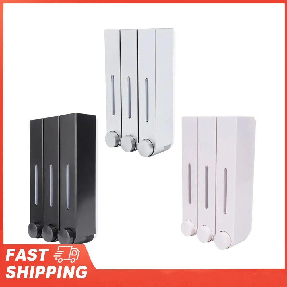 

Triple 420ML Soap Dispenser Wall-mount Shower Bath Shampoo Lotion Dispenser Liquid Soap Container Hotel Bathroom Accessories