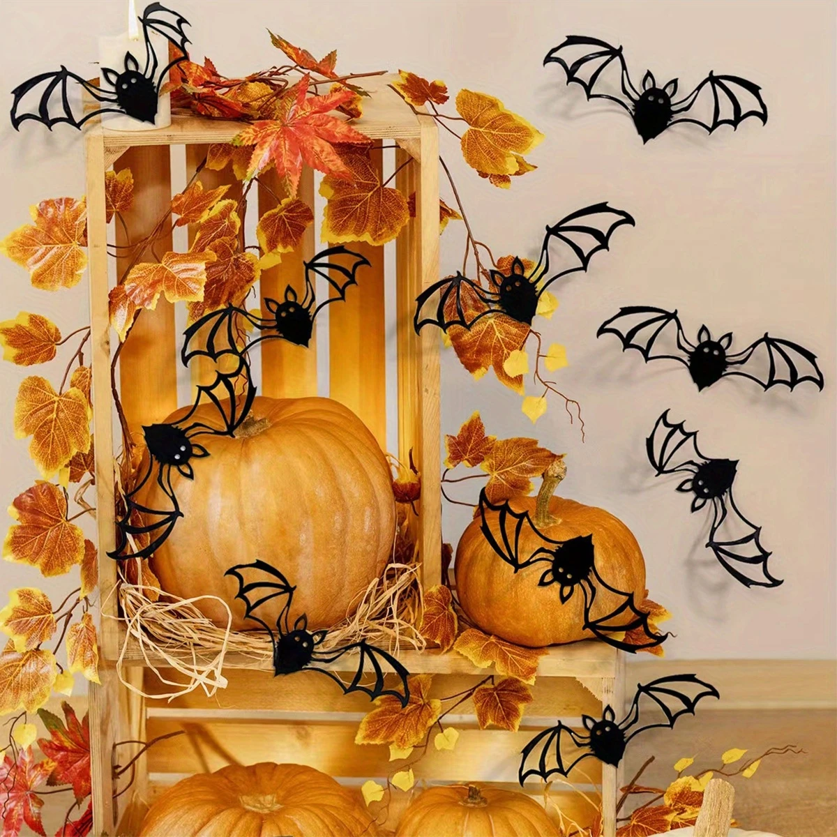 Halloween Bat Wall Sticker Party Favors Halloween Decorations Bat PVC Sticker for Home Trick or Treat Halloween Party Supplies