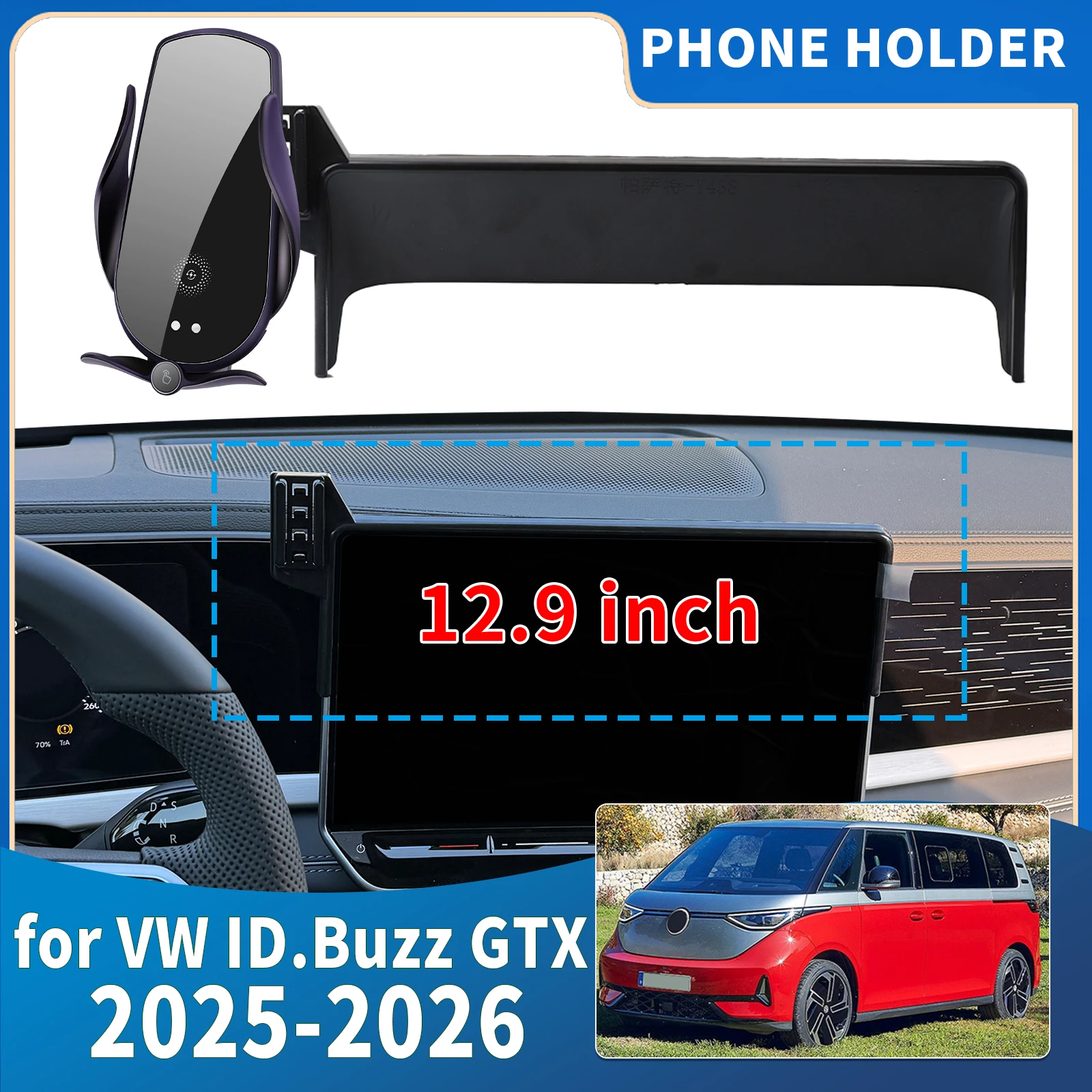 

fit for Volkswagen ID.Buzz GTX 2025 2026 Integrated Screen Mount Phone Holder Mount Car accessoires