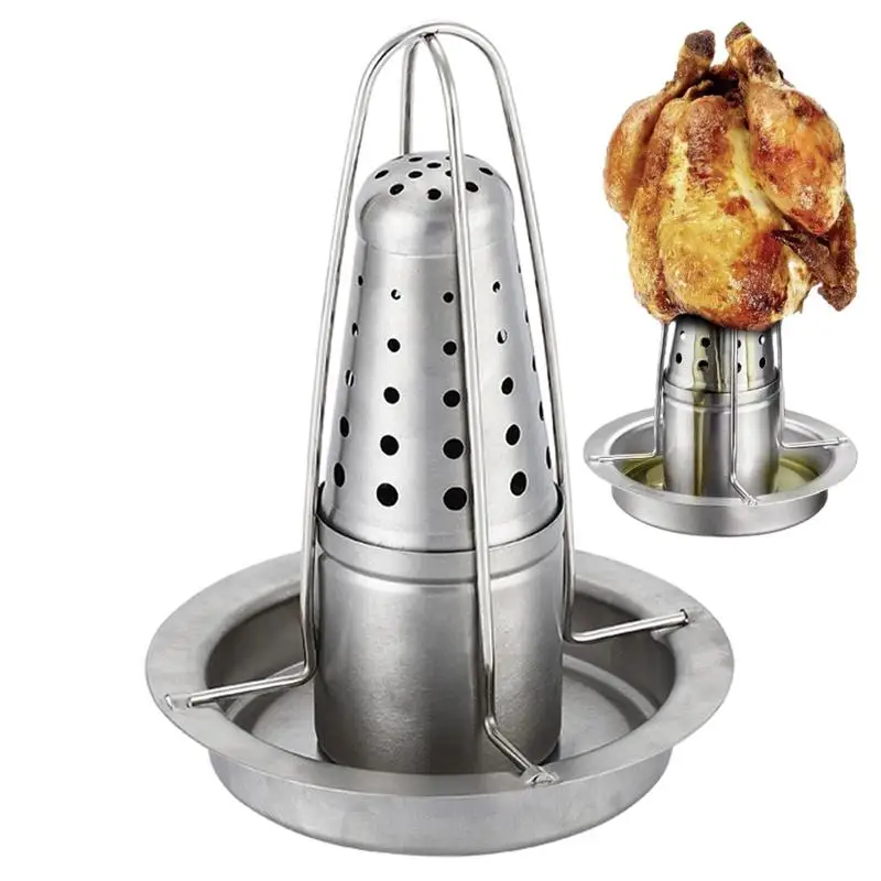 

Vertical Chicken Stand Barbecue Chicken Roasting Grill Rack Heat Resistant Chicken Turkey Roaster Kitchen Outdoor BBQ Tools