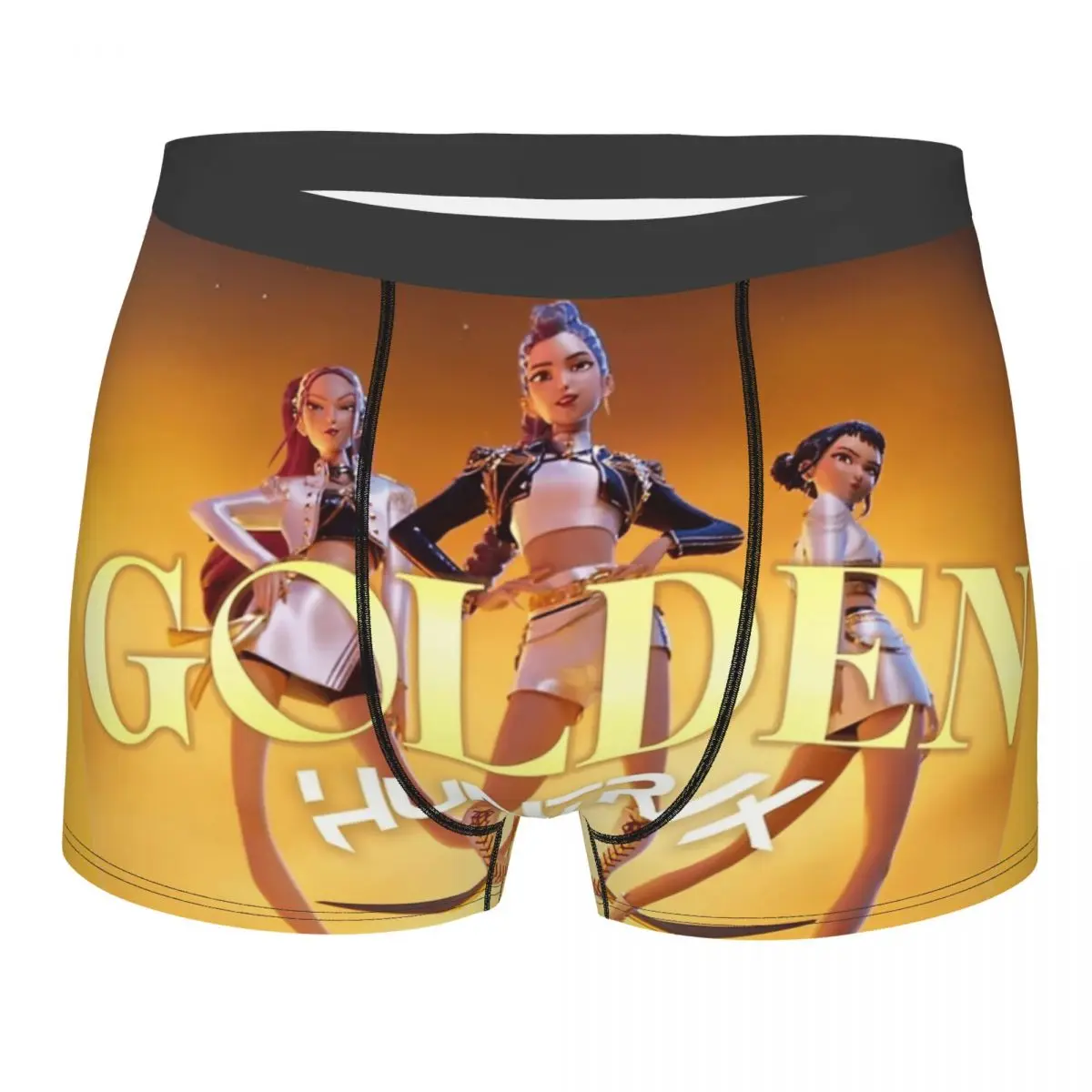 

Huntrix Golden Kpop Demon Hunters нижнее белье мужские шорты дышащие трусы модные трусы большого размера с принтом