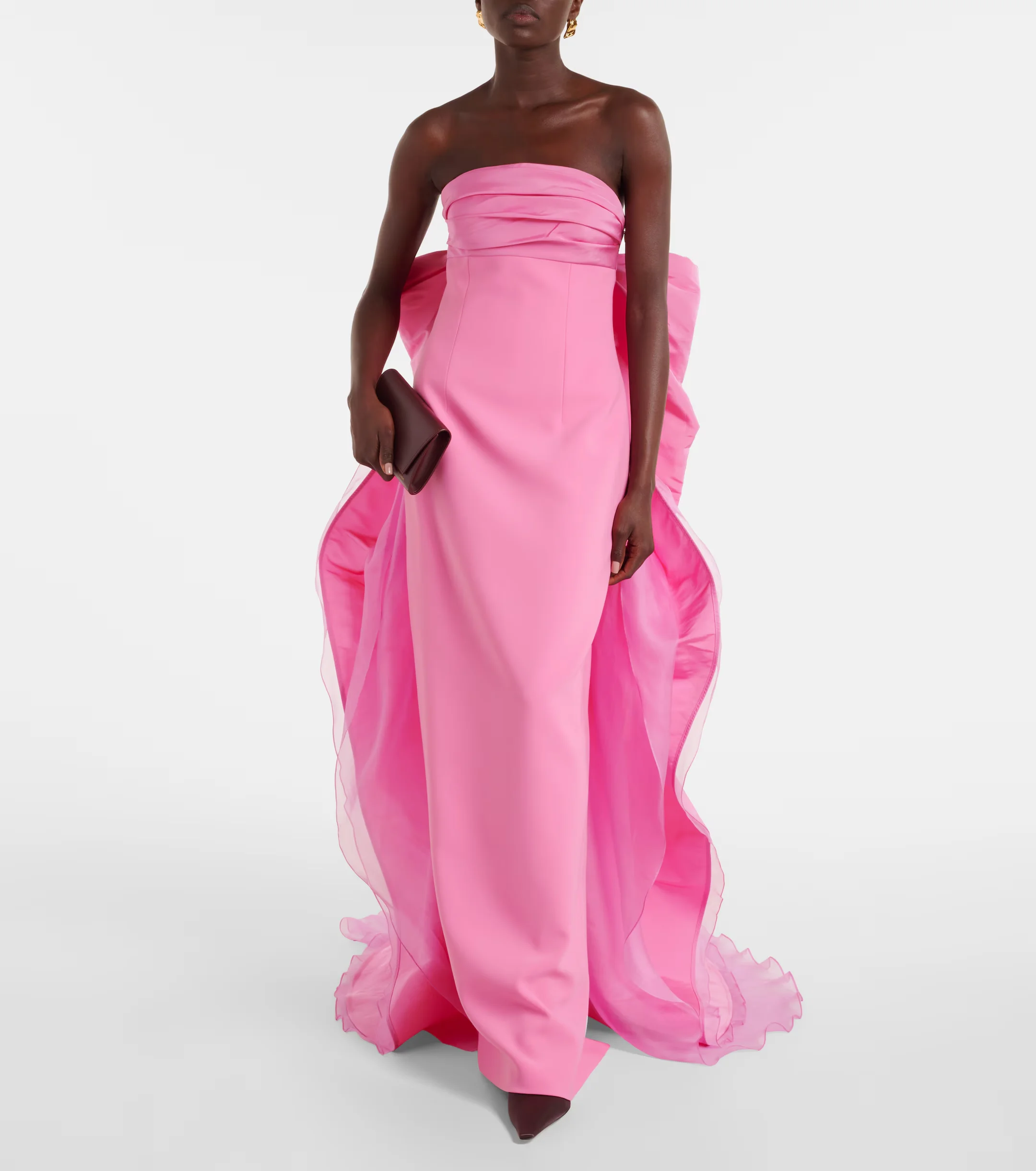 여성용 스트랩리스 이브닝 가운 플로어 기장 정장 파티 드레스 리본 우아한 새틴 이브닝 드레스 칵테일 드레스 파티 생일 드레스