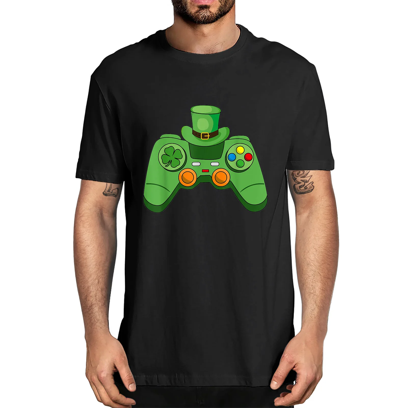 

Unisex Irish Green Video Game Gaming St Patricks Day 2021 Gamer Men's 100% Cotton T-Shirt Women Soft Top Tee Gifts