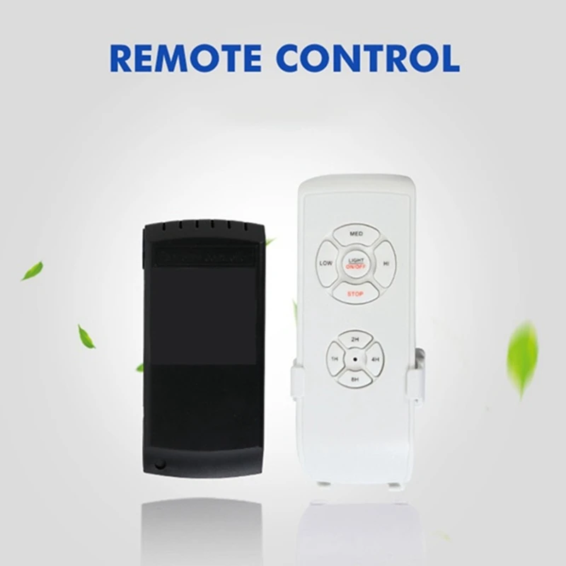 Ceiling Fan Remote Control Kit, Black-White PC Ceiling Fans Light Remote, Speed, Light & Timing Wireless Control