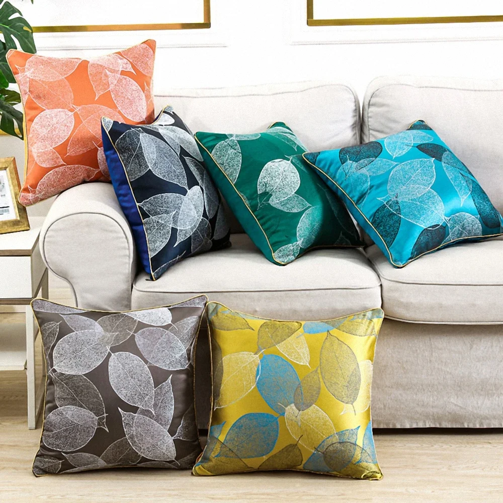 Light luxury Silk SNap Pillow For Home or Traveling, High-end Sofa Cushion Throw Bedside Back Pillow Waist Sleeping Pillow