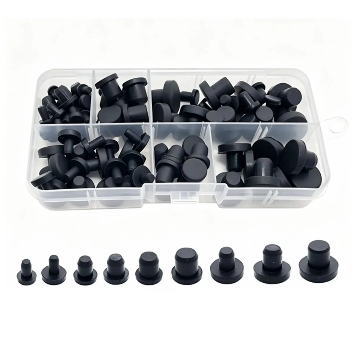 【2026 TOP Global】90 Pcs Silicone Rubber Hole Plugs-9 Sizes 3.5-9.5mm,Round Rubber Stopper Plugs for Holes,for Bottles,Pipes,Test
