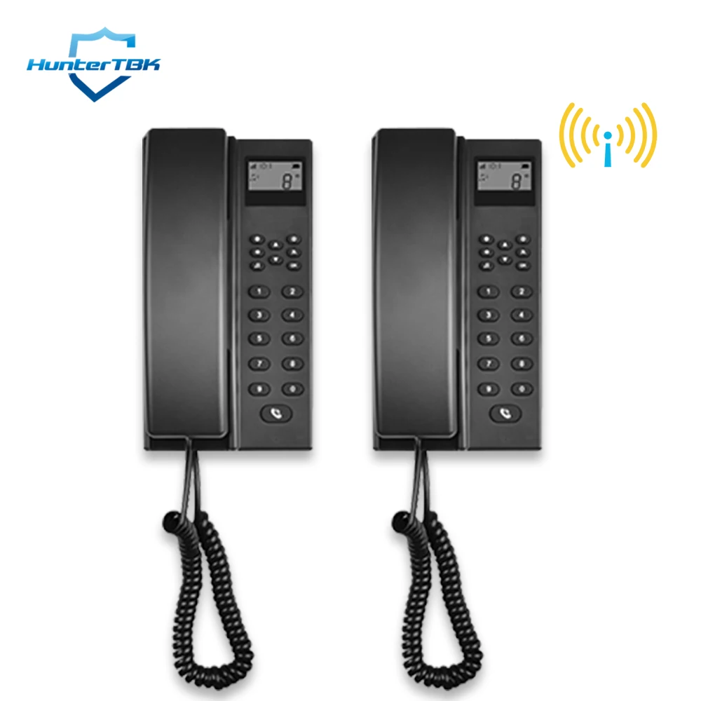 433MHz Wireless Audio Intercom Phone Anti-Interfering Handsets Extendable Interphone Secure Telephone for Warehouse Office Home