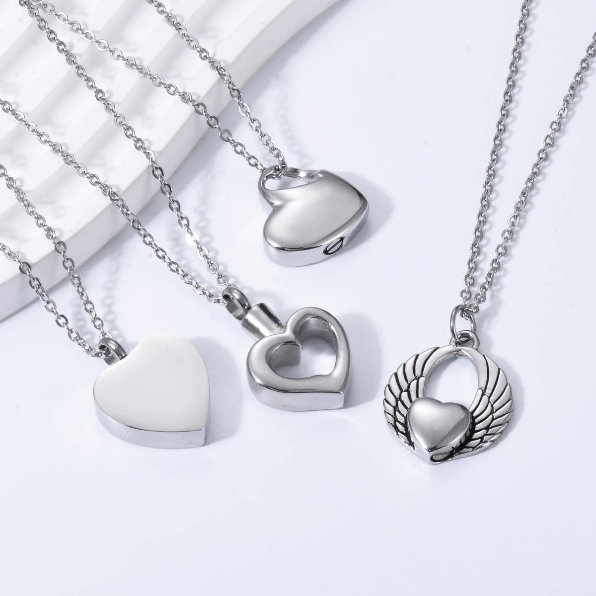 Stainless Steel Cremation Jewelry Blank Heart Urn Necklace Ashes Keepsake Pendant Jewelry Gifts For Women Girls Dropshipping