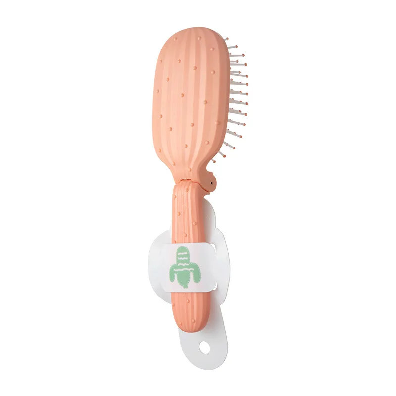 Cartoon Cactus Foldable Comb, Portable Anti-Static