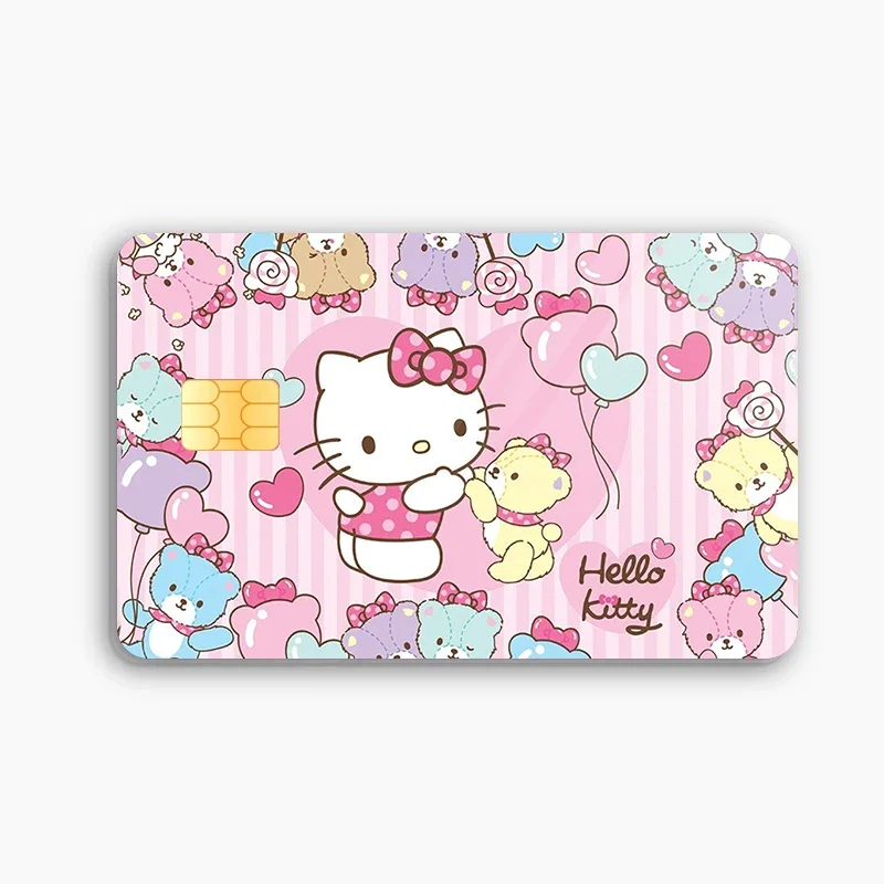 Hello Kittys Credit Debit Card Sticker Diy Sanrios Anime Melody Waterproof Poker Sticker Film Tape Skin for Small Chip