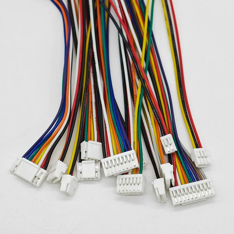 10PCS GH1.25 1.25mm Female Connector Terminal Cable 15cm 1.25 Connector witch lock 2p 3p 4p 5p 6p 7P 8P Single Double Head