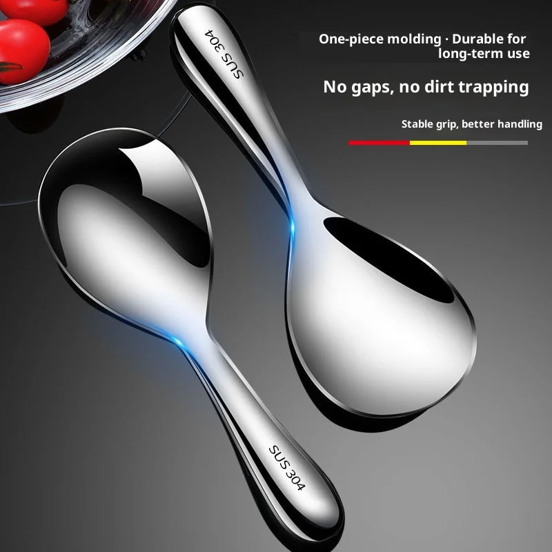 

Thickened 304 Stainless Steel Rice Spoon Large Serving Size plus Size Kitchen Utensil for Cooking And Dining