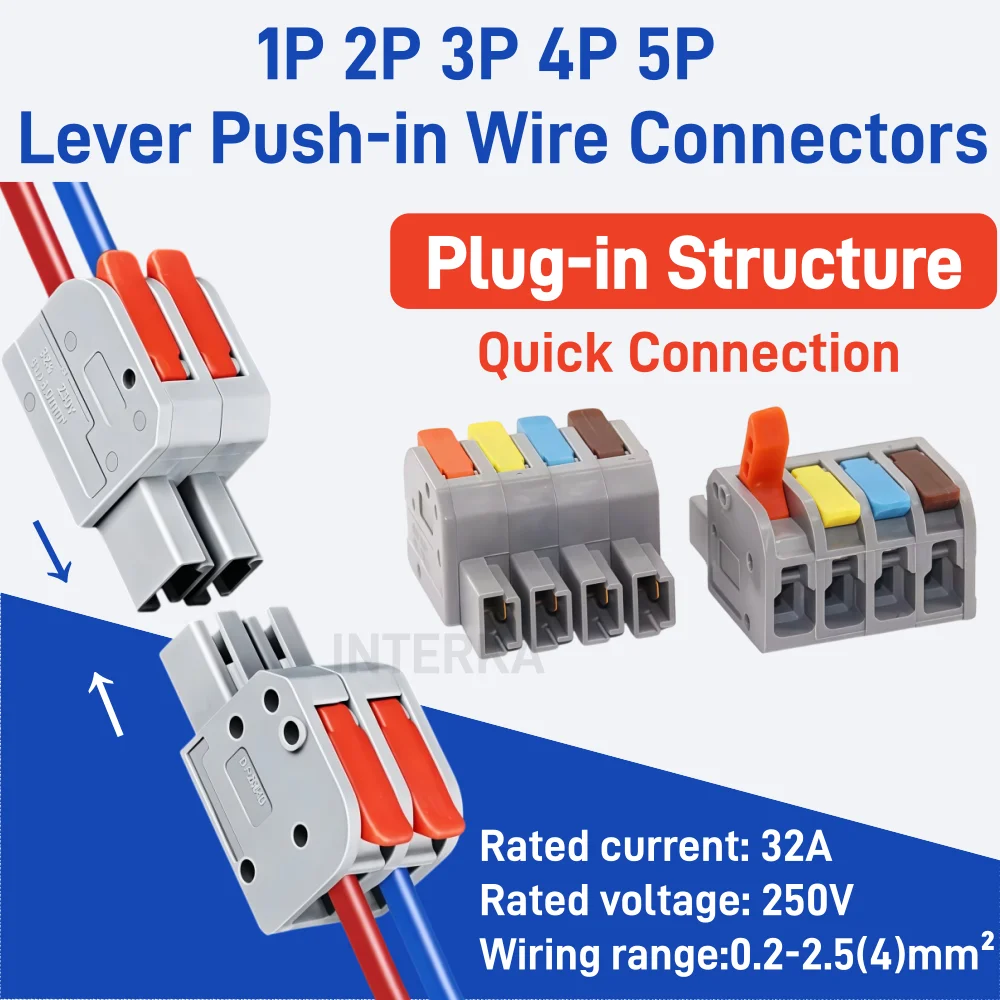 1/5/10pcs Quick Wiring Connector Multiple in Multiple Out Universal Splitter Wiring Cable Push-in Home Terminal Block