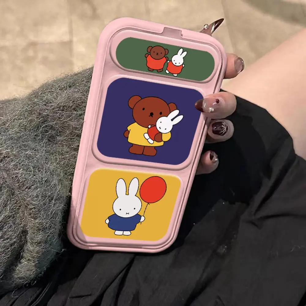 

Защитный чехол для телефона Miffy, милый чехол с рисунком аниме, несколько стилей, креативная простота, анти-осенний кавайный чехол для Iphone, держатель, подарок