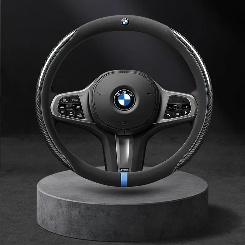 

BMW E36 E39 E46 E60 E70 E90 E91 E92 F01 F10 F15 F20 F25 F30 G20 G30 X1 X3 X4 X5 X7 Carbon Fiber Suede Car Steering Wheel Cover