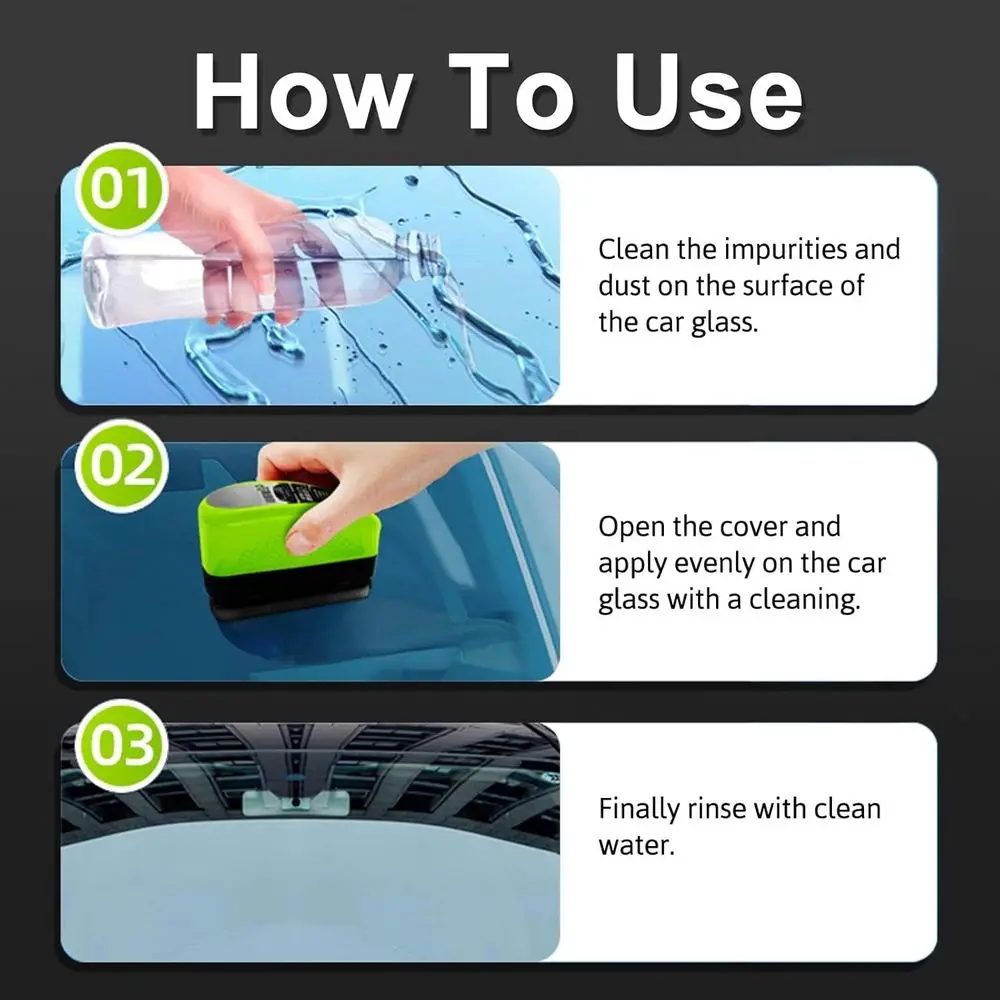 Automotive Oil ilm Cleaning Brush or Car Windows, Glass Oil ilm Remover or Car,2026 Upgrade 2.0 Cleaning Doard, 150ml Unil clear image 6