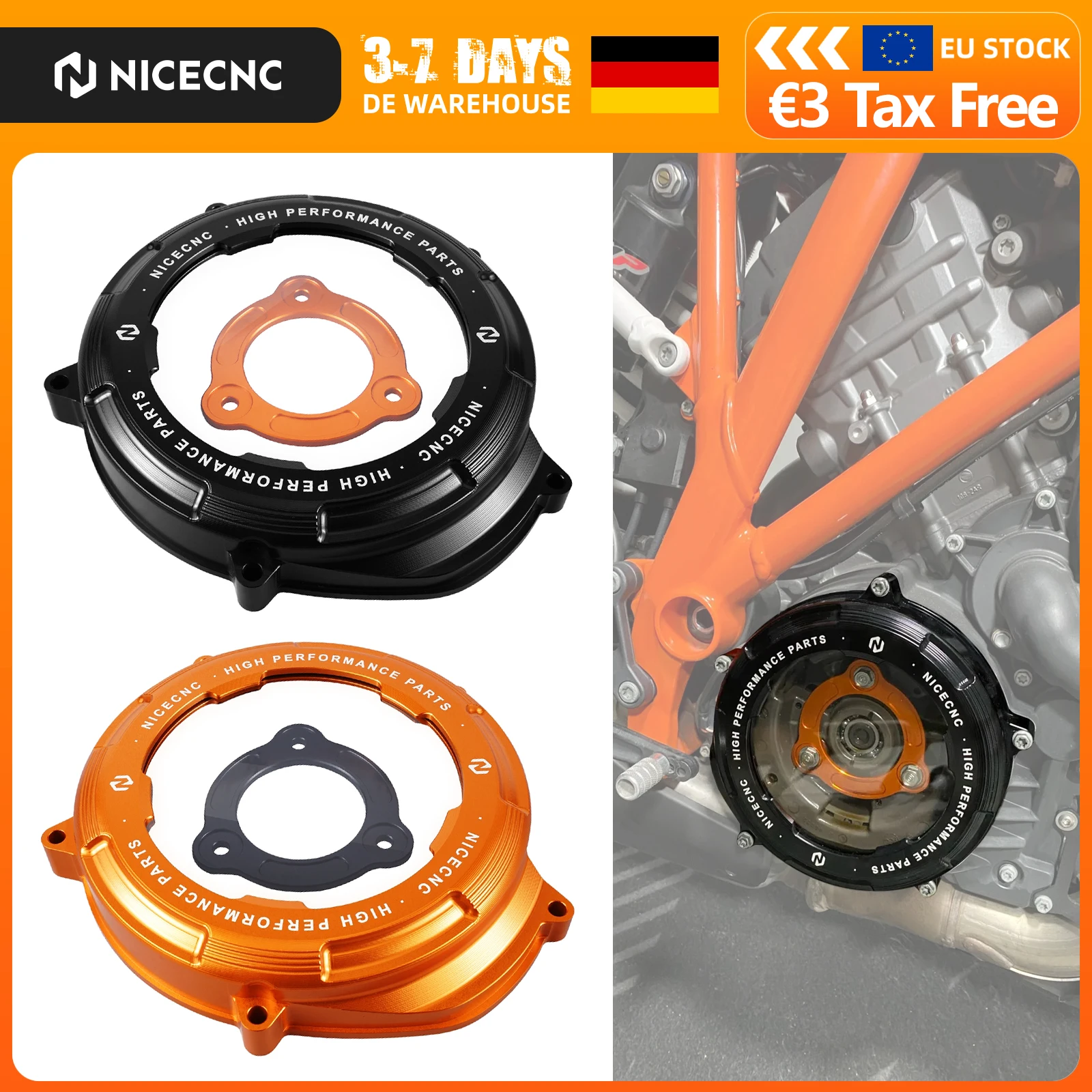 Transparente Motorrad-Motorkupplungsabdeckung für KTM 1290 Super Adventure R/S/T 1290 SAR SAS 1290 Super Duke R/GT 2017-2024