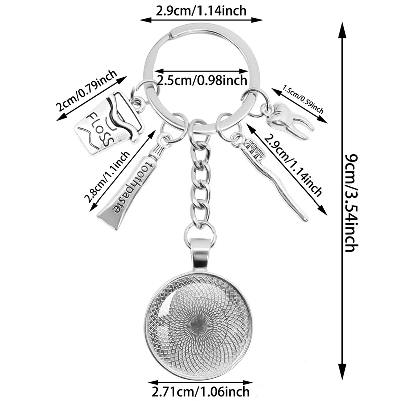 الأسنان طبيب الأسنان صورة قبة الزجاج المفاتيح ، فرشاة الأسنان والاكسسوارات الأسنان ، جميل الكرتون ، هدية المجوهرات ، الأكثر مبيعا