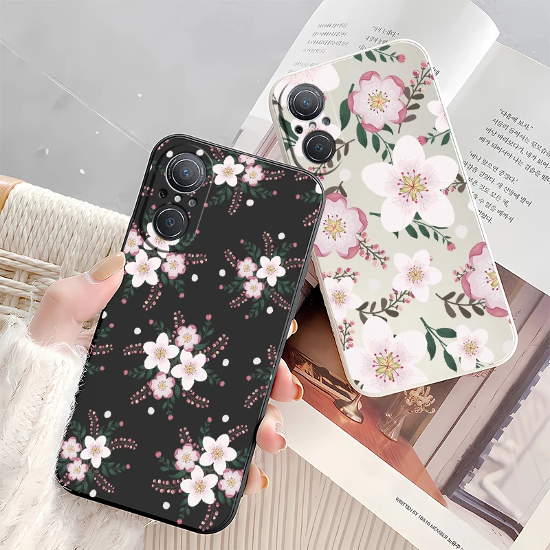 حافظة لهاتف هواوي نوفا 9 SE P40 Lite P30 Pro P20 Y7A Y7P P Smart 2021 Y9S Y9 Prime 2019 غطاء زهور من السيليكون المقاوم للصدمات