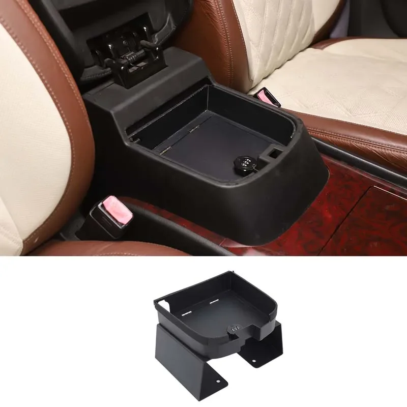 

Aluminum Alloy Black For Cadillac Escalade 2007-2014 Car Armrest Storage Privacy Password Lock Security Safe Box Car Accessories