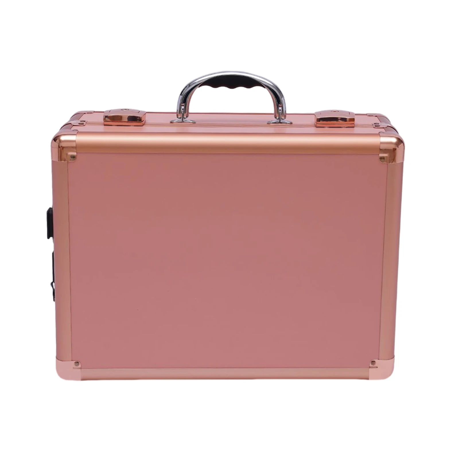 Champagne Gold Portable LED Makeup Train Case with Dimmable Lights and Mirror - Large Capacity Cosmetic Organizer