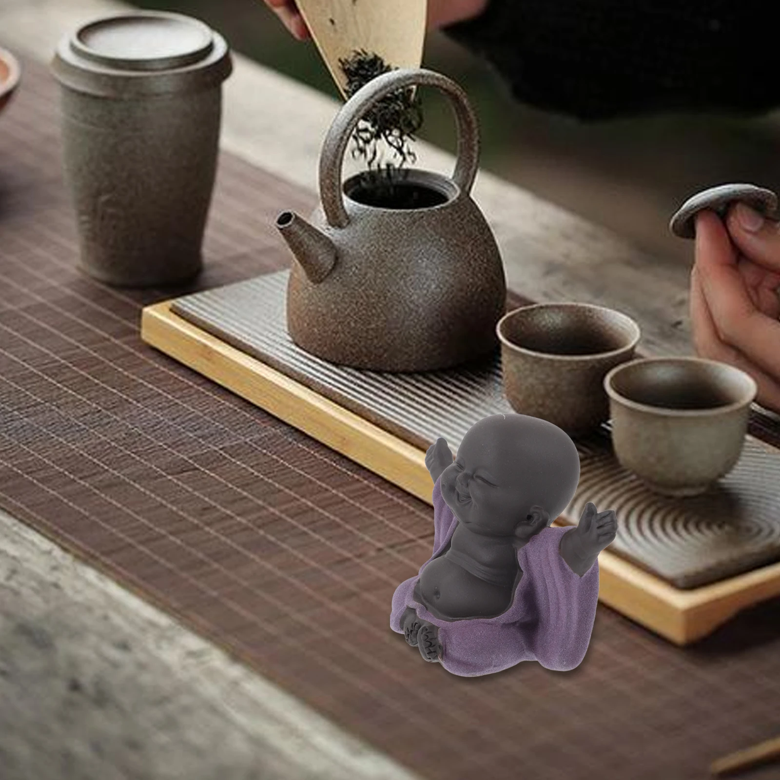 

Creative Small Buddha Purple Sands Tea Pet Mini Statue Desktop Decor Ornament Home Office Gift Tea Table