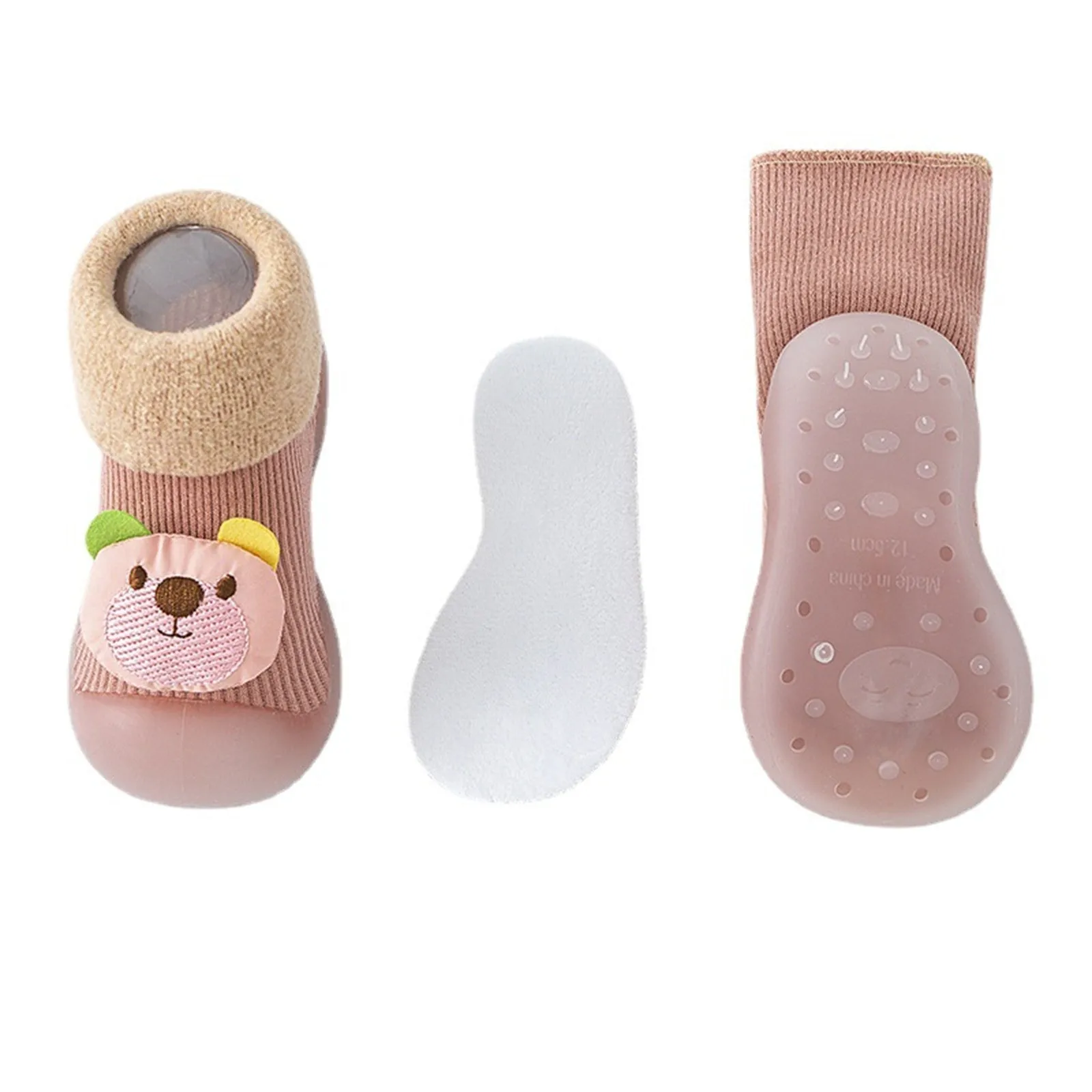 Calcetines antideslizantes con suela suave para niño y niña, calzado Unisex para primeros pasos, con dibujos de animales, 2024