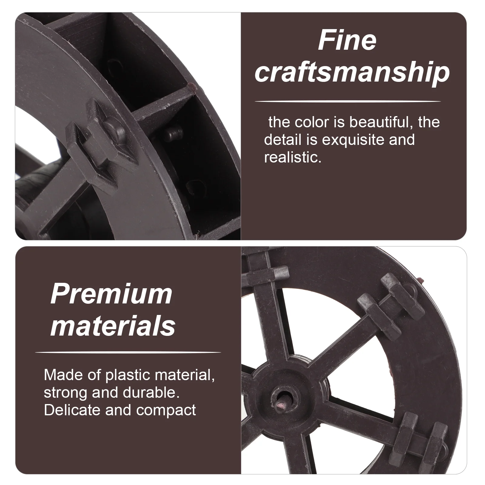 2 Pcs Fountain Feng Shui Wheel Water Accessories Scene Layout Artificial Rockery Wheels Simulation DIY Model Rotation Waterfall