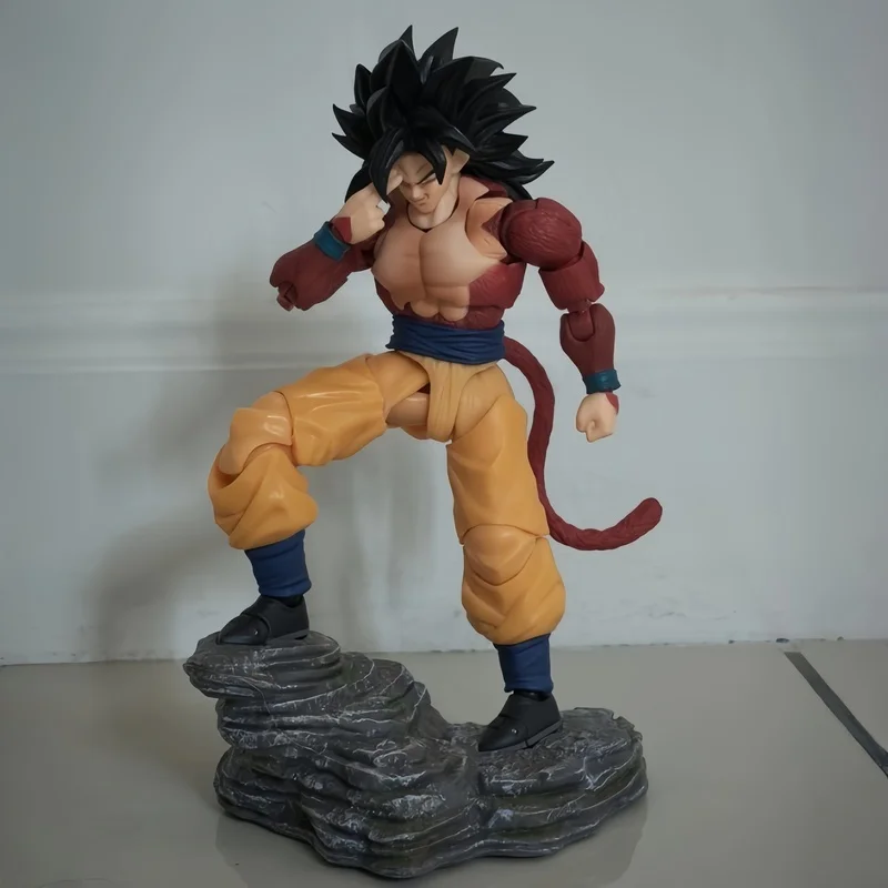 In Stock Original Black Hole Shf Model Son Goku Super Saiyan 4 Form 3.0 Wild Power Old Version Action Figure Toys Gifts