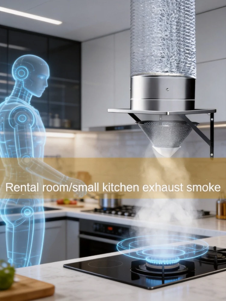 High Suction Simple Kitchen Range Hood Powerful Household Smoke Exhaust Ventilator Easy Installation