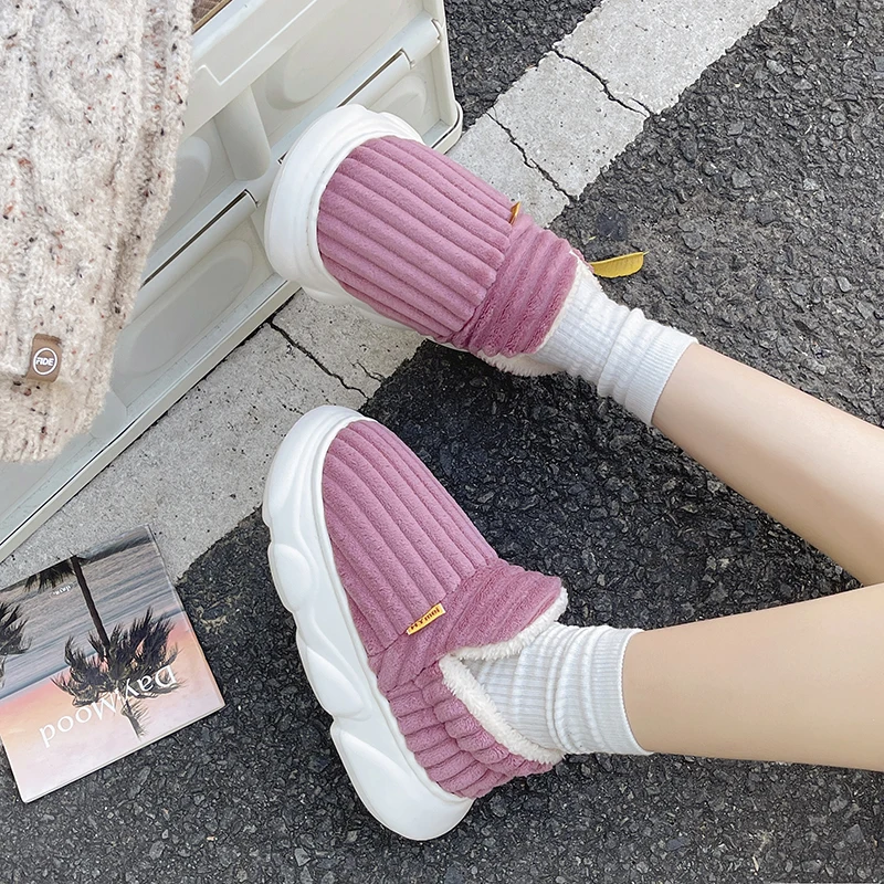 New Winter Women Men Cotton Shoes Home Shoes EVA Soles Comfortable Soft Lightweight Indoor Outdoor Men Women Cotton Slippers