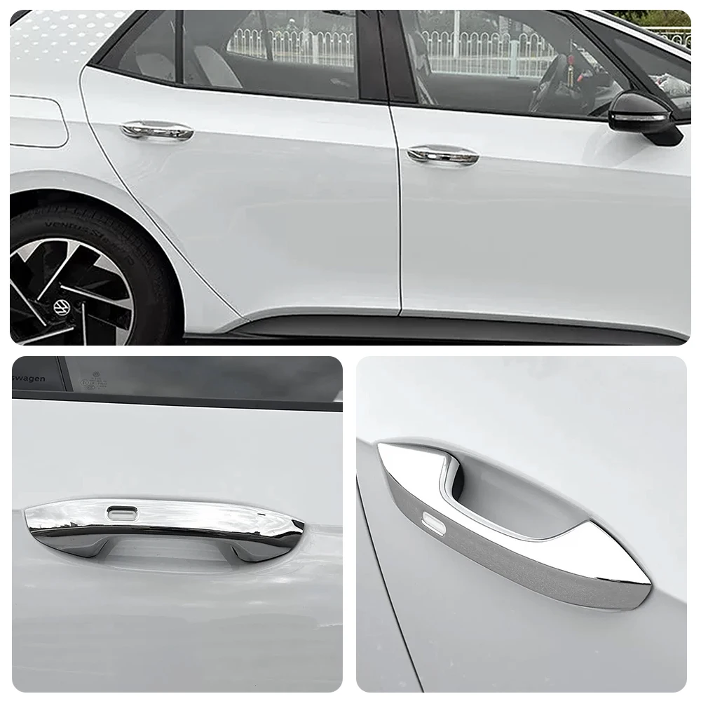 Für Volkswagen VW Golf 8 MK8 2020-2026 LHD Carbonfaser-Farbige Chrom-Türgriffabdeckung Glänzende Klavierlack-Schwarz Dekor-Aufkleber – Detail 4