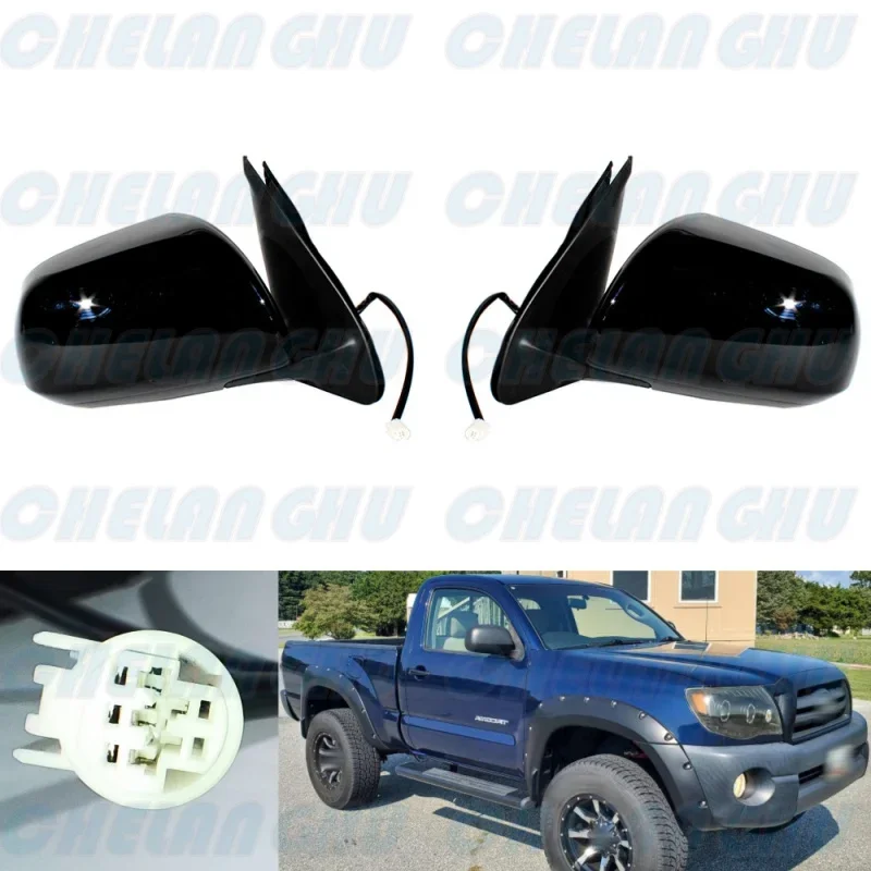 

Mirror Assembly For Toyota Tacoma 2005 2006 2007 2008 2009 2010 2011 US Version 1 Pair 3 Pins black Painted Power Adjust