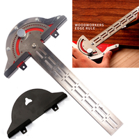 0-180 Degree Angle Gauge Woodworkers Edge Ruler Aluminum Alloy Protractor Angle Finder Ruler Precision Carpenter Measuring Tool