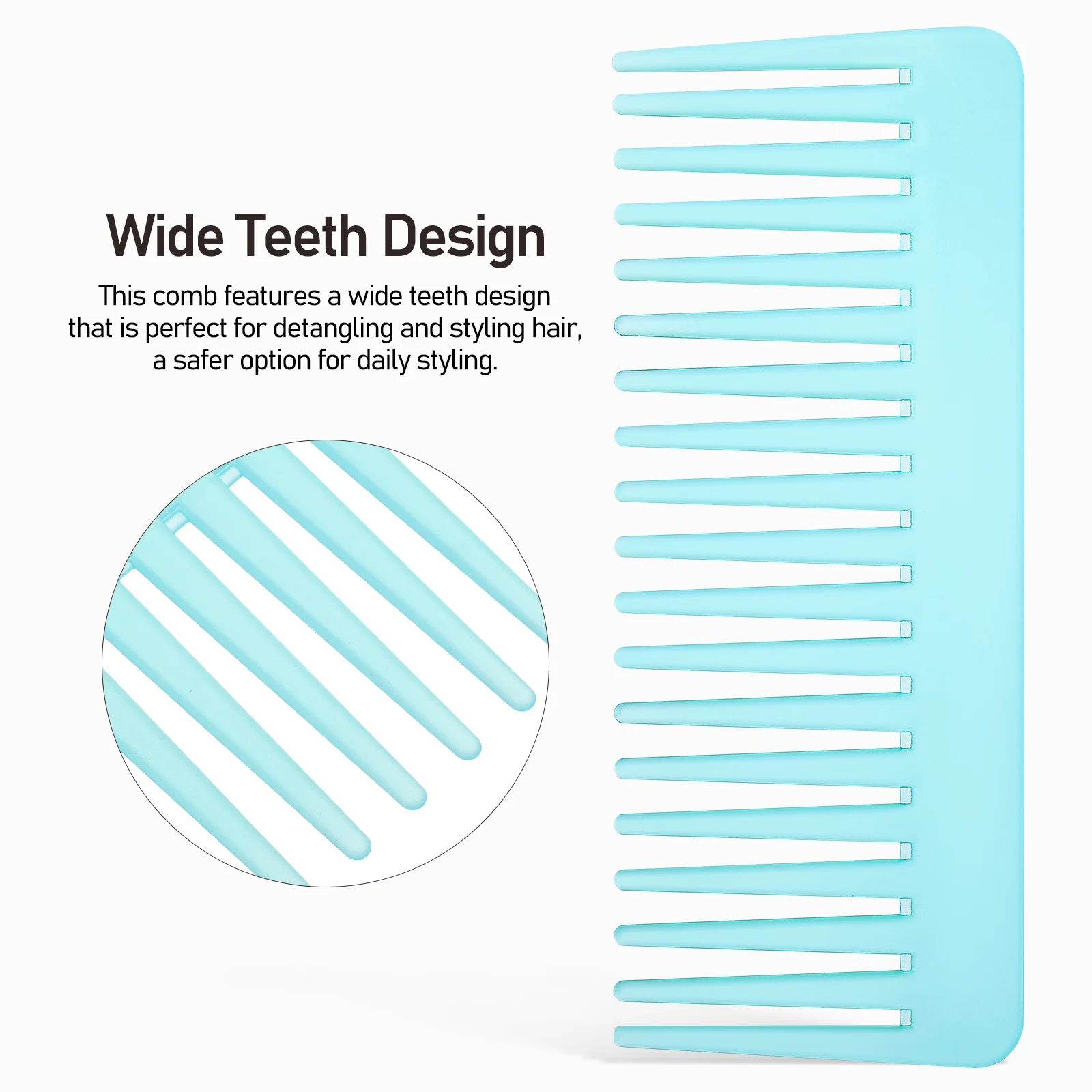 

5Pcs Plastic Wide Tooth Combs Detanglers For Curly And Wet Hair Styling