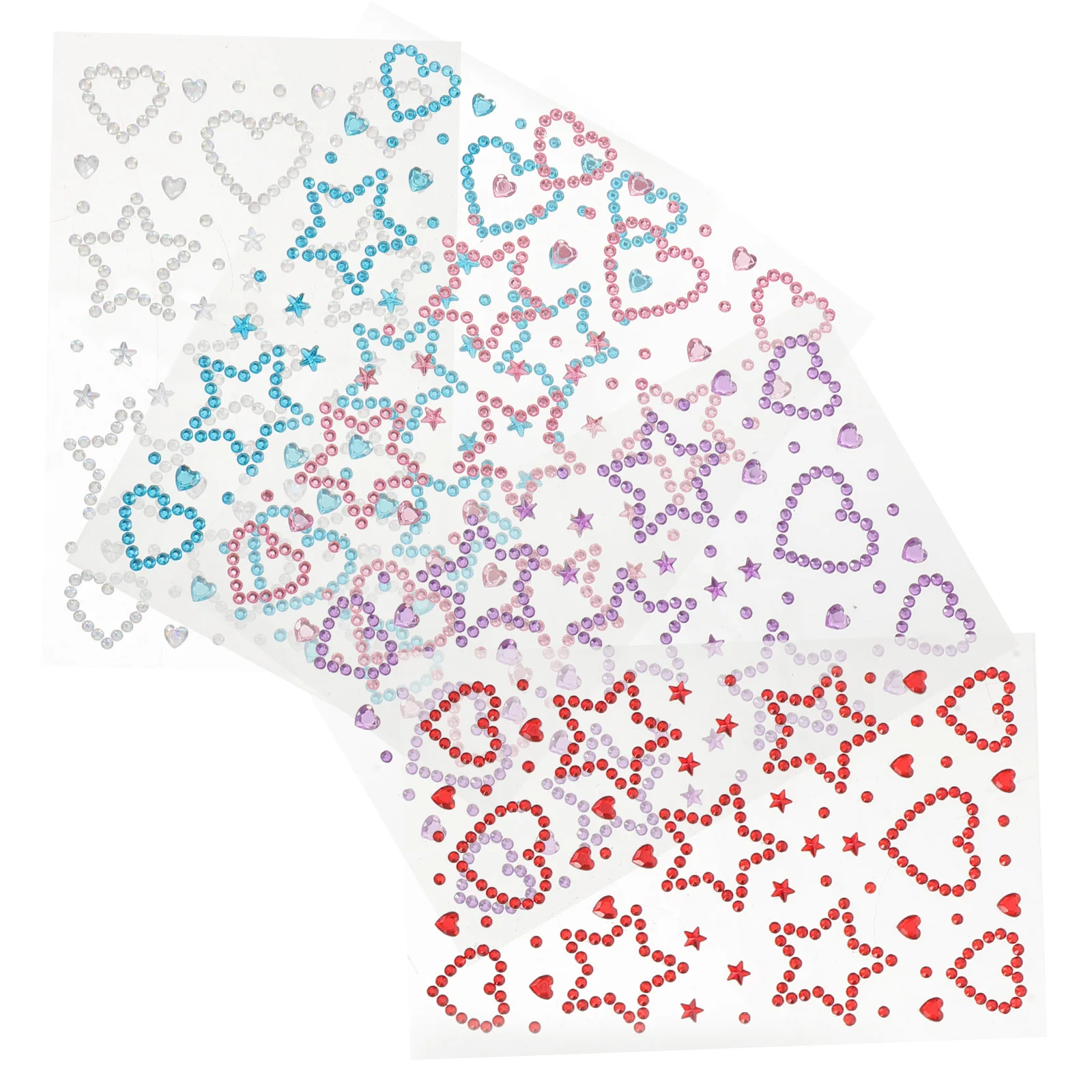 

5 Sheets Stage Makeup Rhinestone Stickers Hollow and Solid Self-Adhesive Face Body Hair Decor for Festival