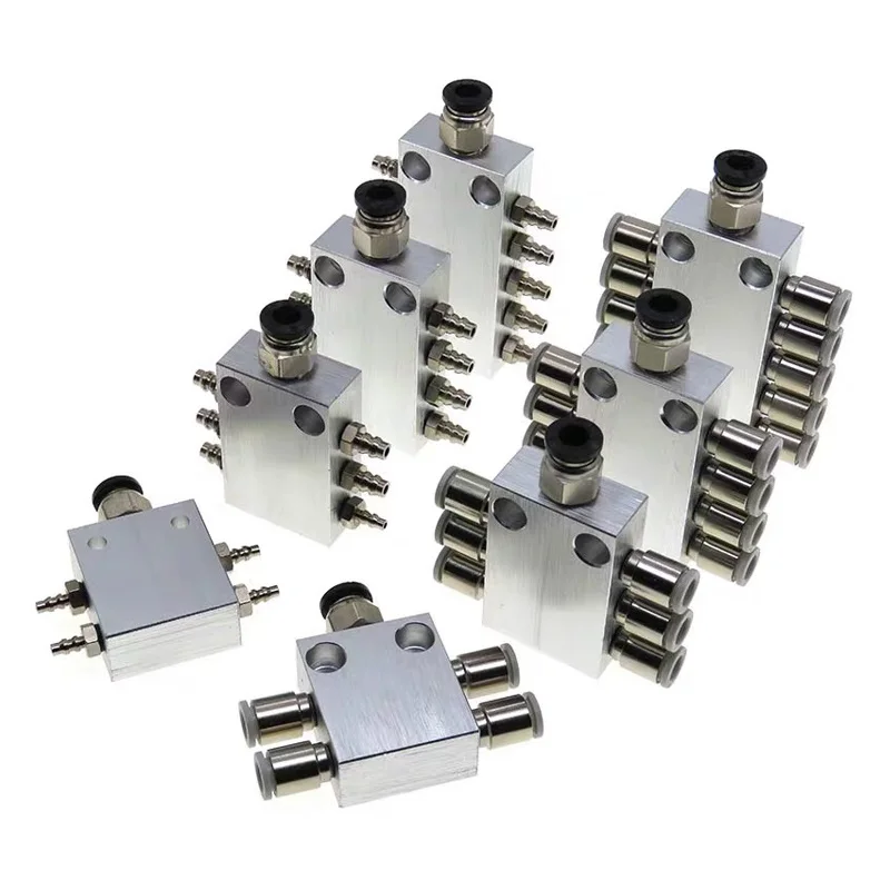 Mechanical arm vacuum accessories busbar air exhaust splitter block 1 in 4 out 6 out 8 out 10 out 12 out micro busbar