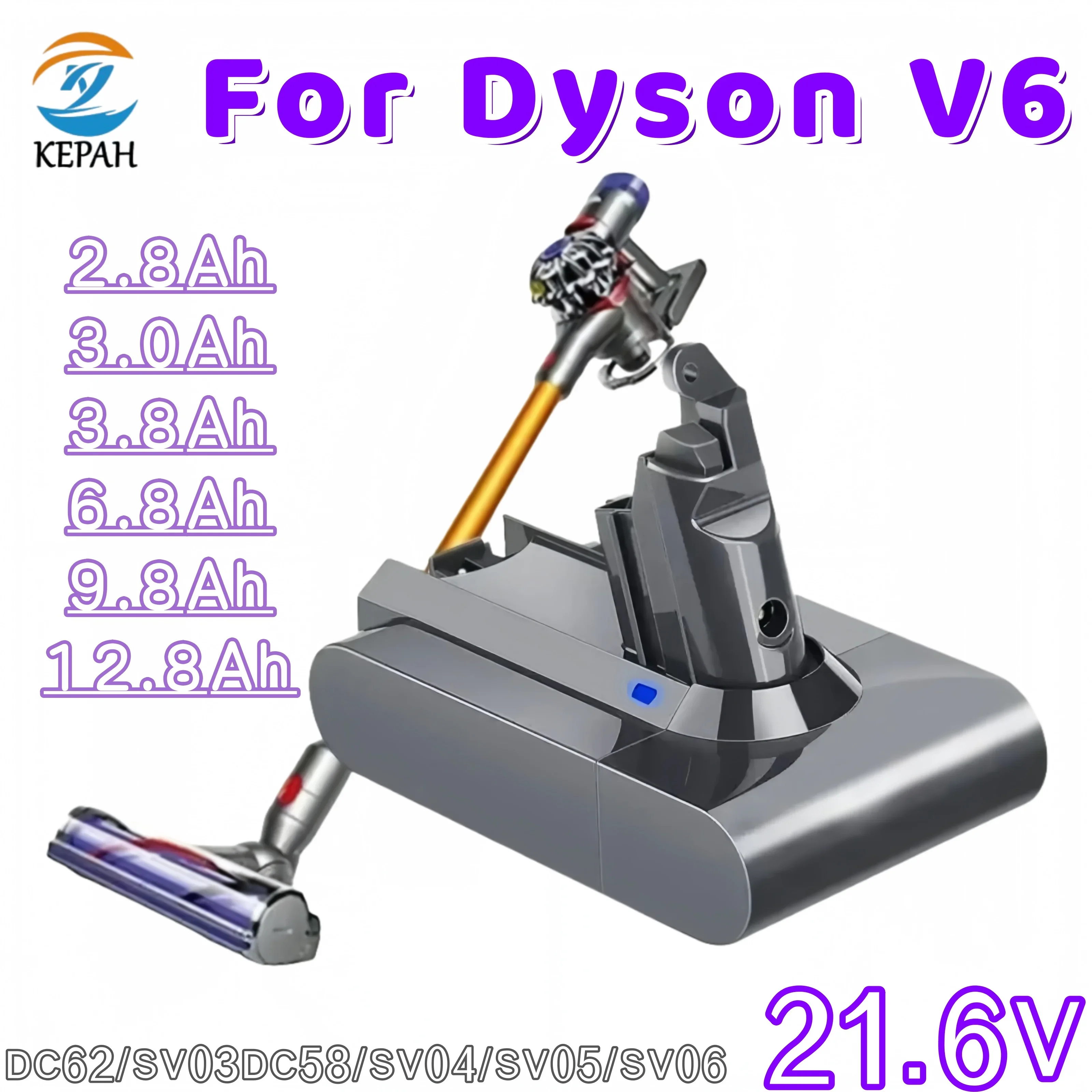 

НОВЫЙ Аккумулятор 6800мАч/9800мАч/12800мАч 21.6В 18650 для ручного пылесоса и подметальной машины Dyson V6